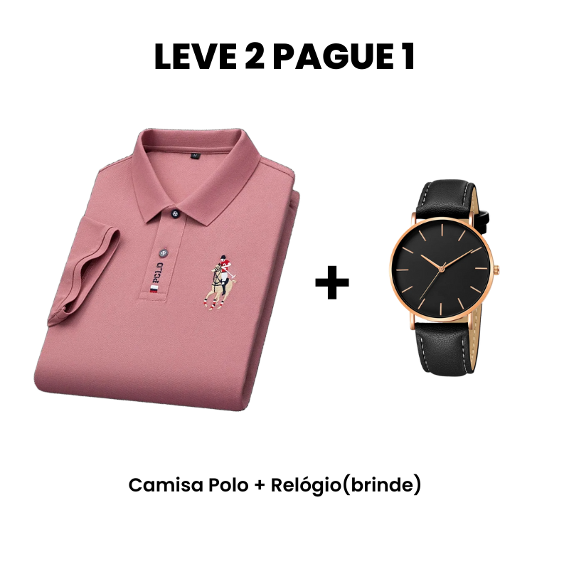 Portuga Men’s Polo Shirt + Watch Gift Set
