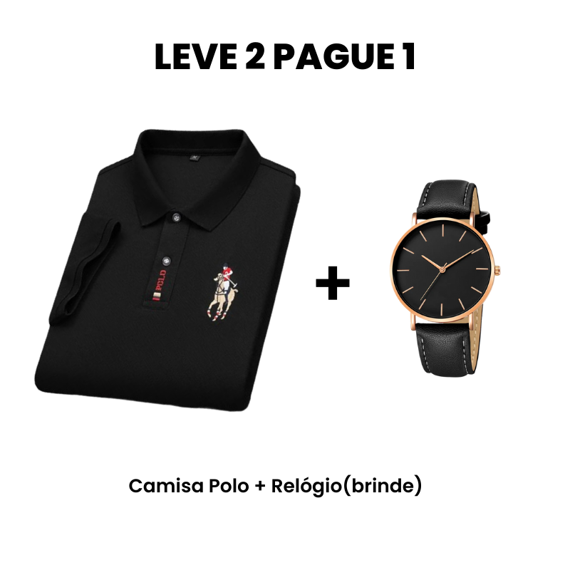 Portuga Men’s Polo Shirt + Watch Gift Set