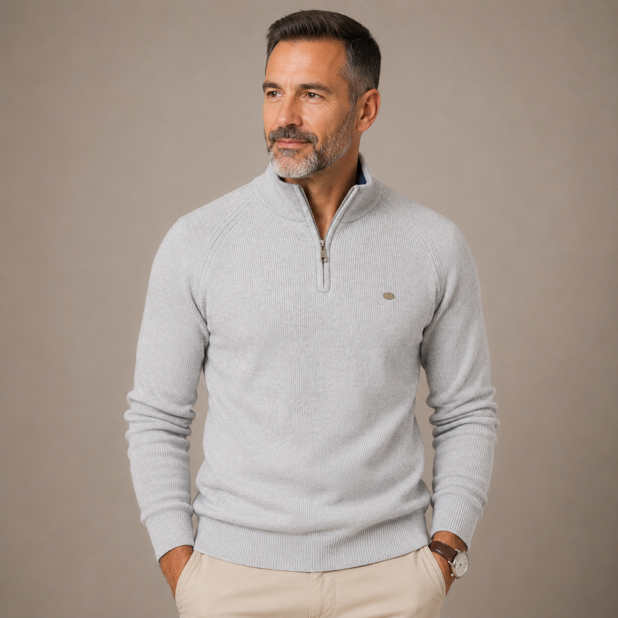 Quarter-Zip Men’s Cotton Jumper