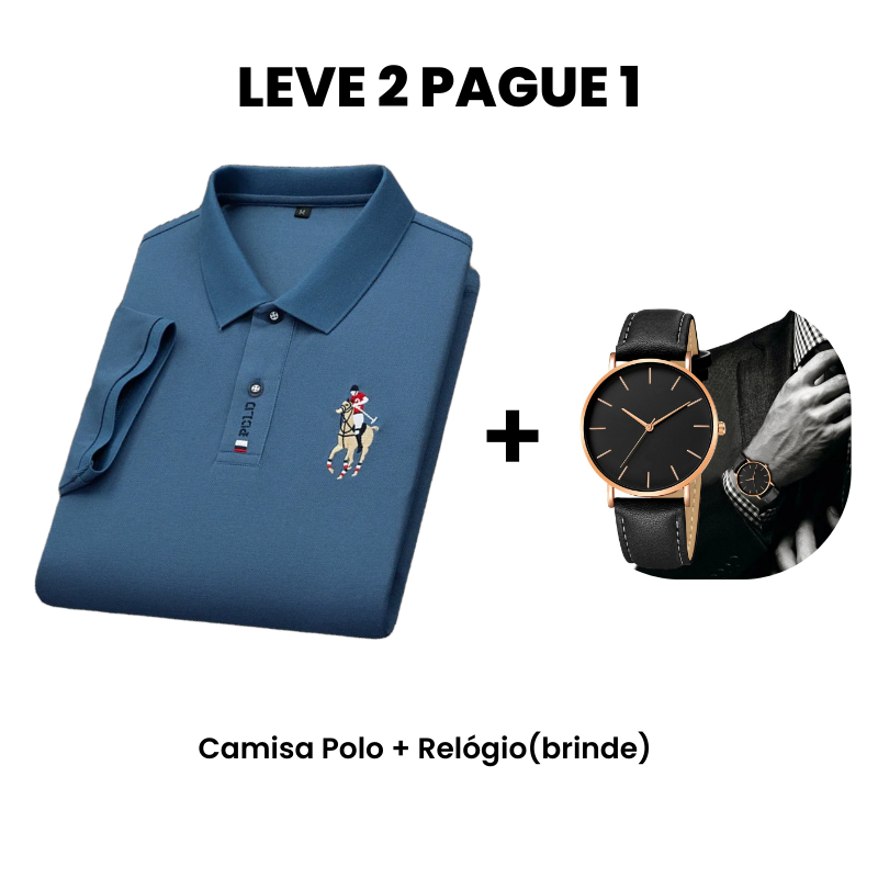 Portuga Men’s Polo Shirt + Watch Gift Set