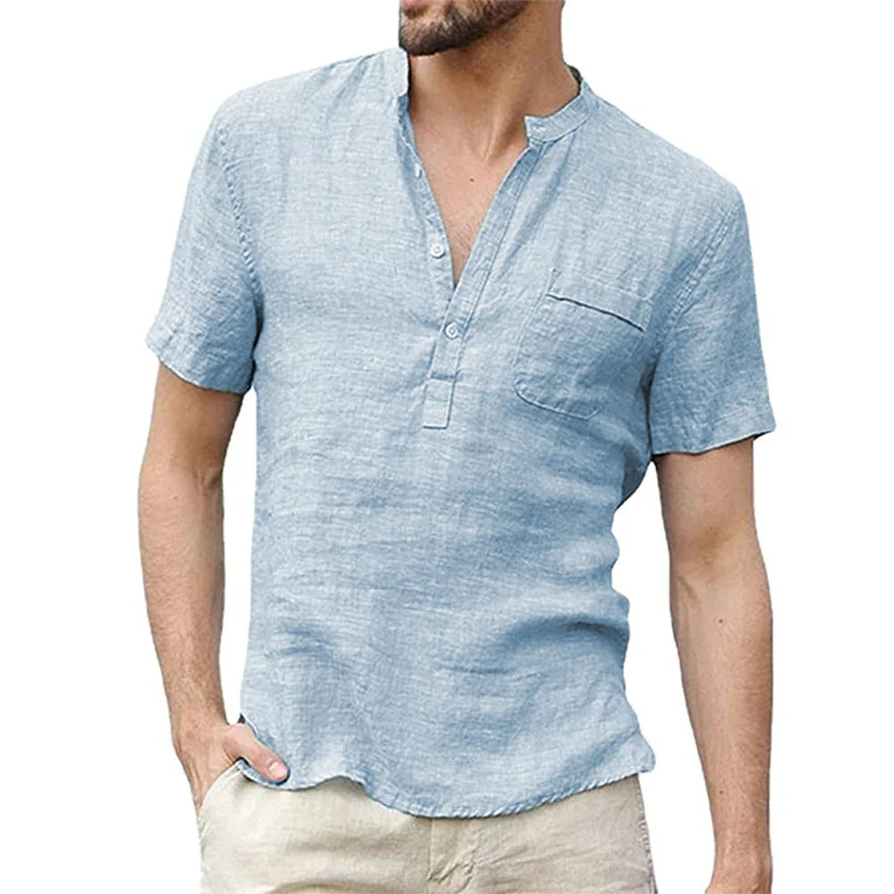 Men’s Short Sleeved Linen Shirt