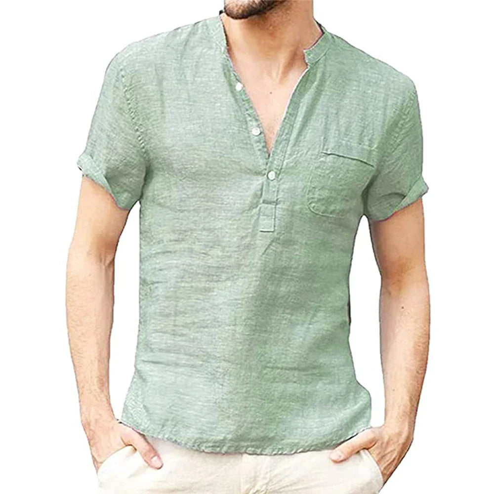Men’s Short Sleeved Linen Shirt
