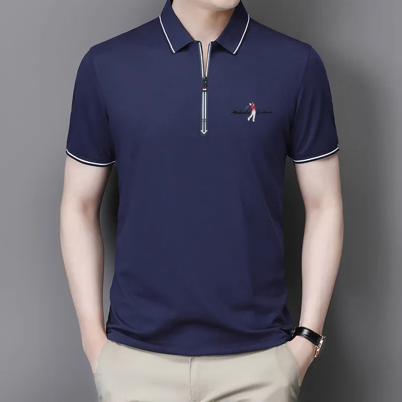 Zíper Men’s Polo Shirt