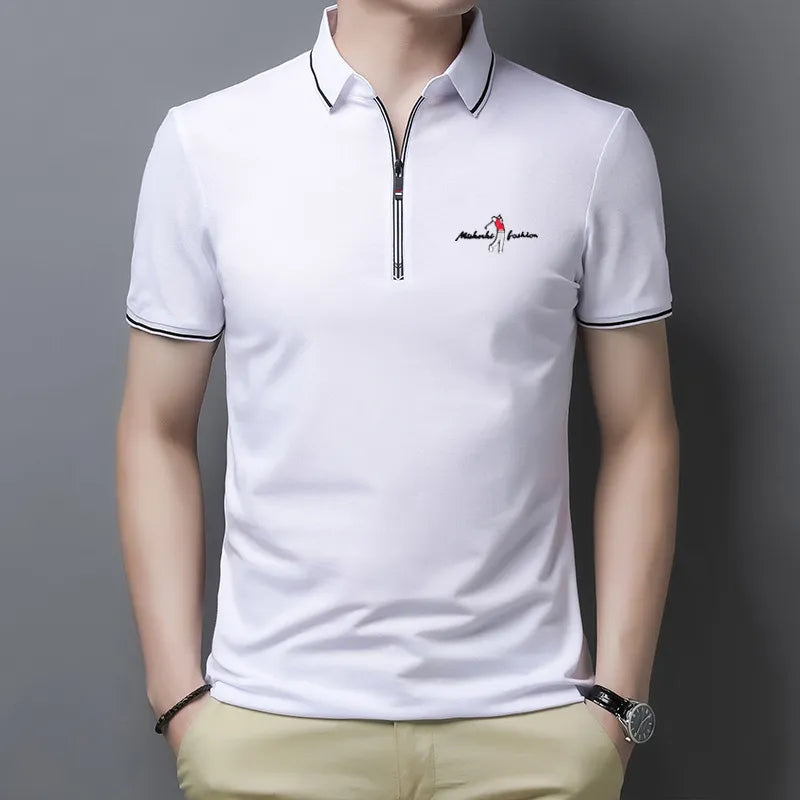 Zíper Men’s Polo Shirt
