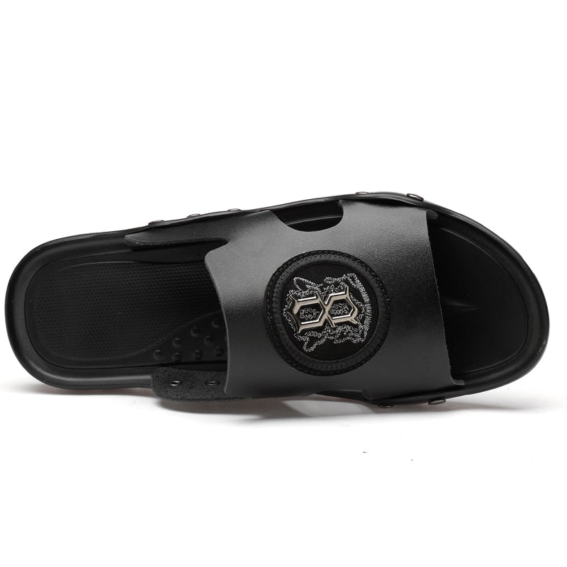 Legitimate Leather Slip-On Sandals