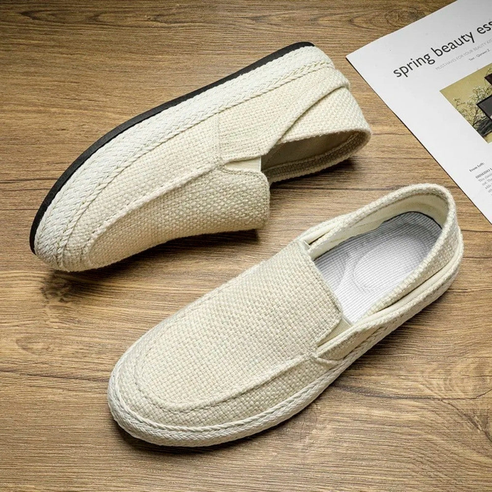 Men's Linen Slip On Moccasin Oryzonwear Santa Giulia