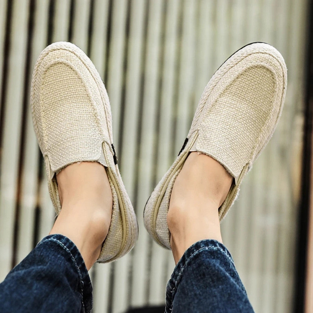 Men's Linen Slip On Moccasin Oryzonwear Santa Giulia