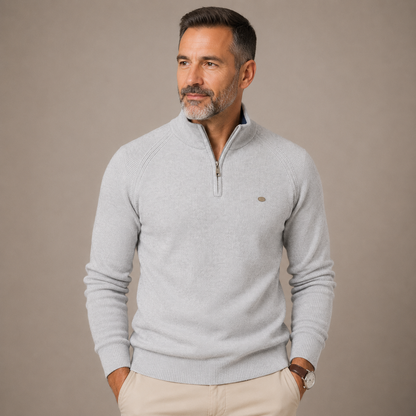Quarter-Zip Men’s Cotton Jumper