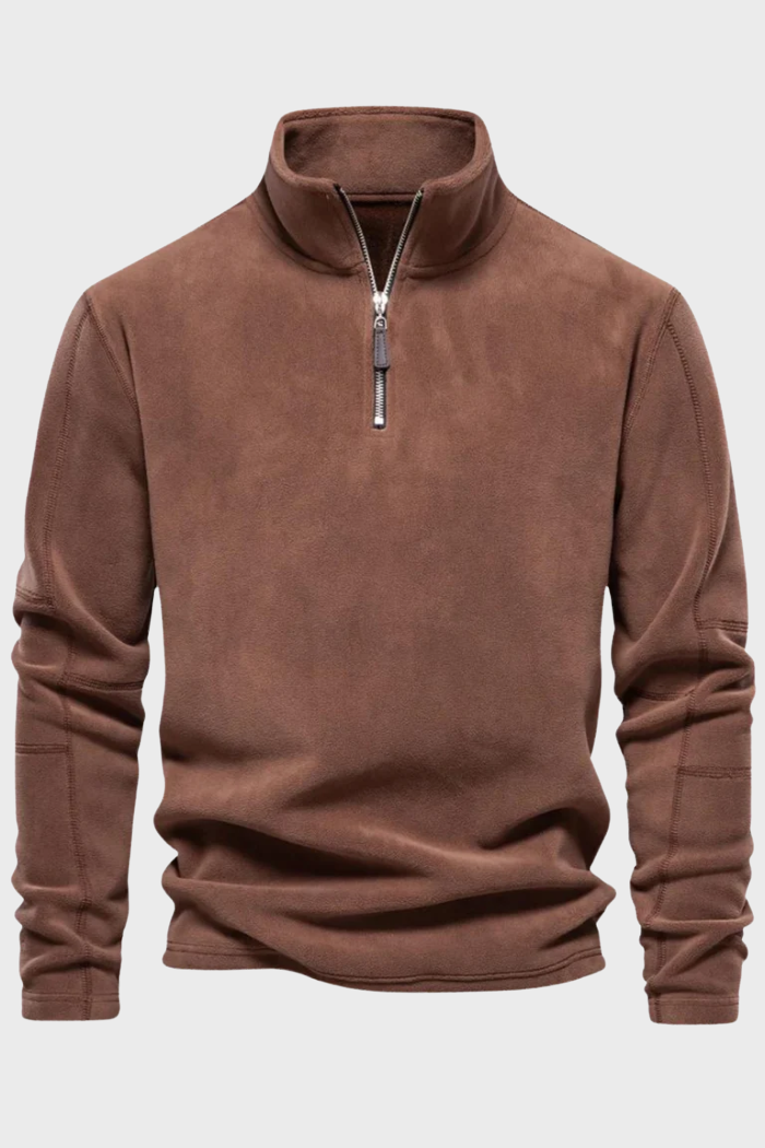 Oryzonwear Suede Half-Zip Jacket