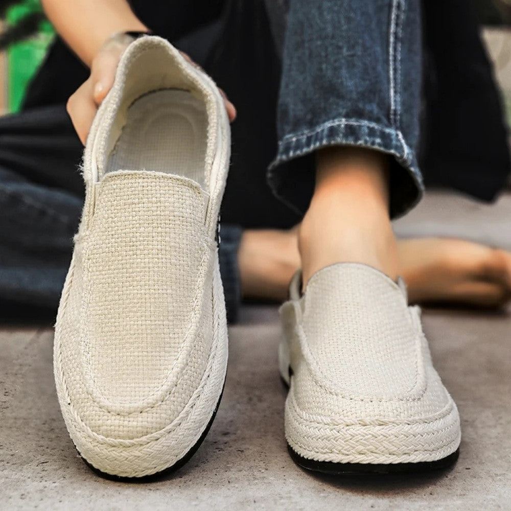Men's Linen Slip On Moccasin Oryzonwear Santa Giulia