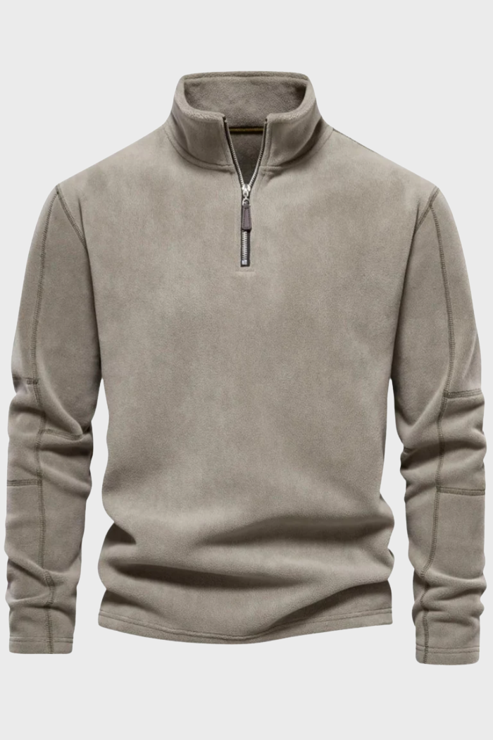 Oryzonwear Suede Half-Zip Jacket