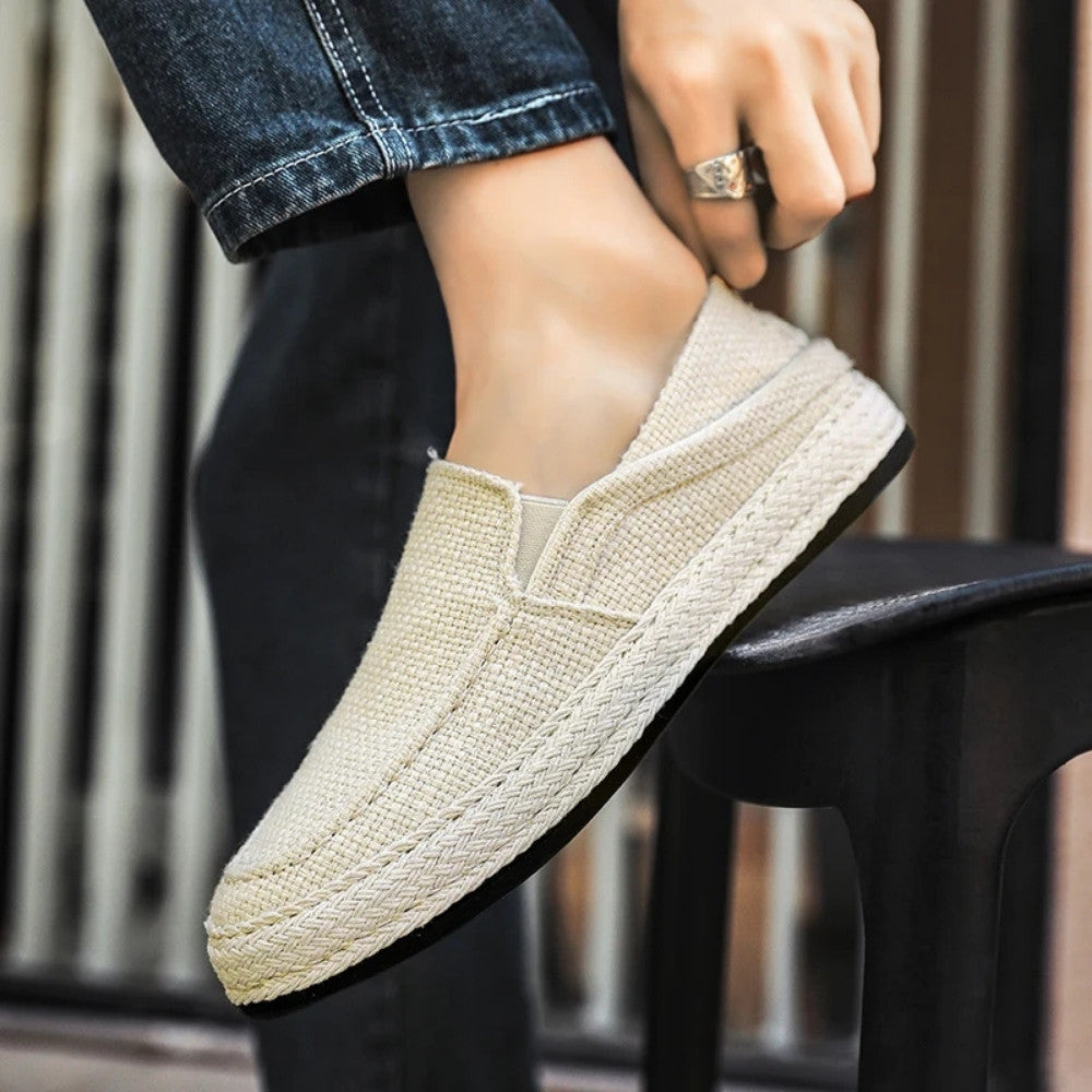 Men's Linen Slip On Moccasin Oryzonwear Santa Giulia