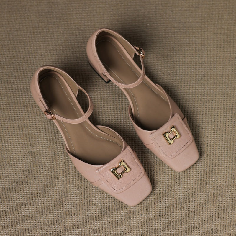 Hartley Buckled Leather Mary-Janes