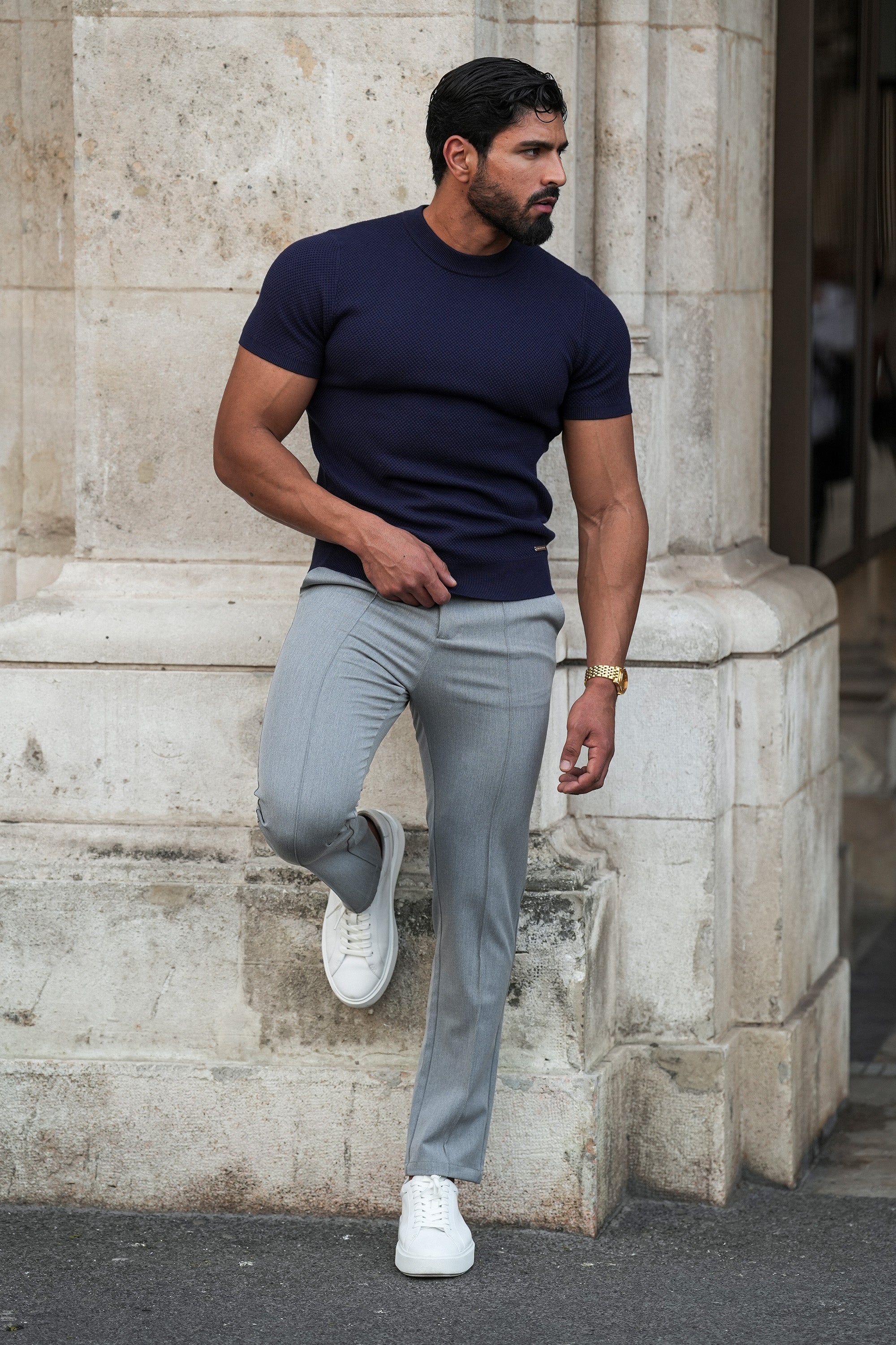 Oryzonwear Men's Tailored Capri Trousers Grey