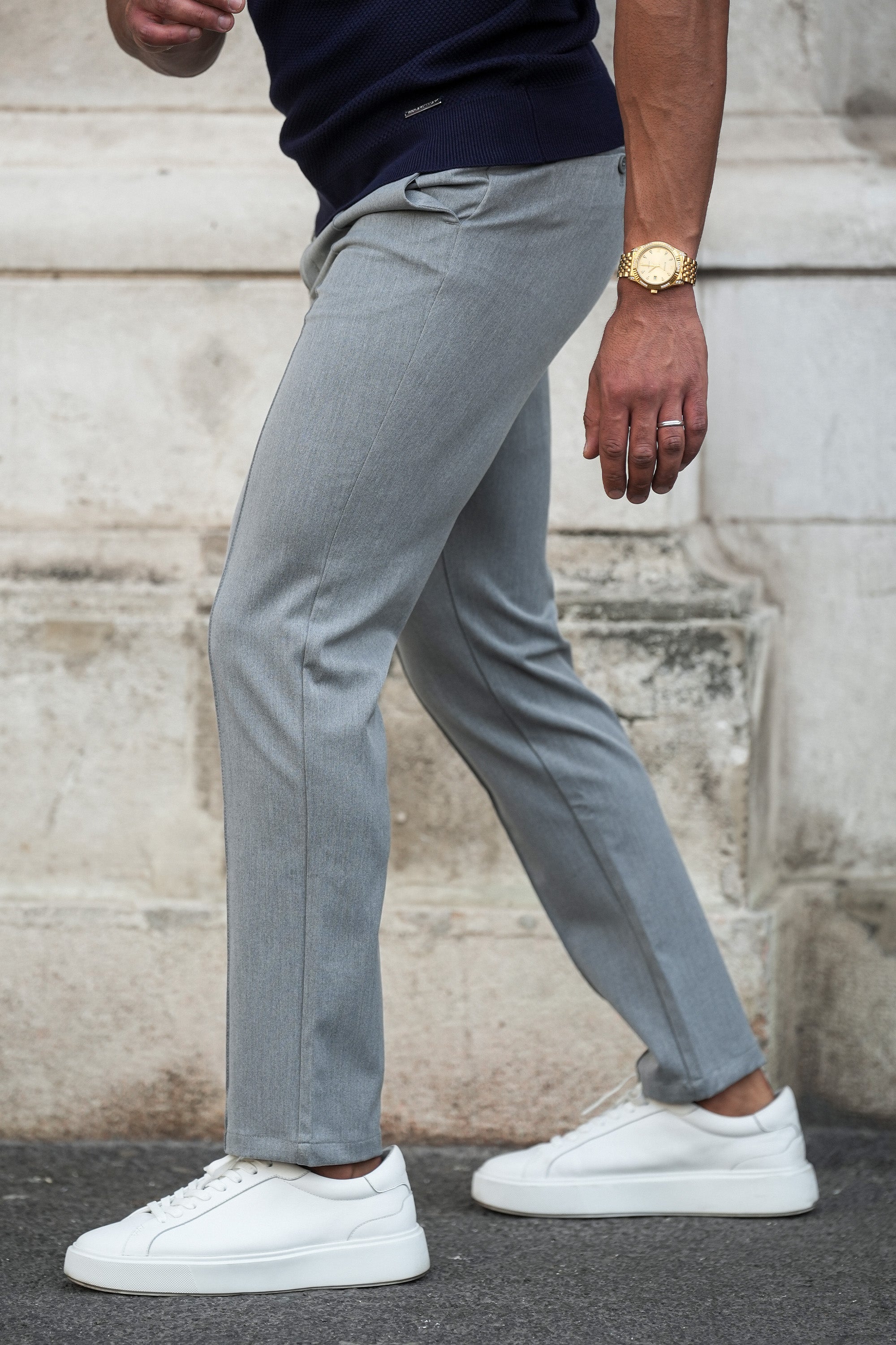 Oryzonwear Men's Tailored Capri Trousers Grey