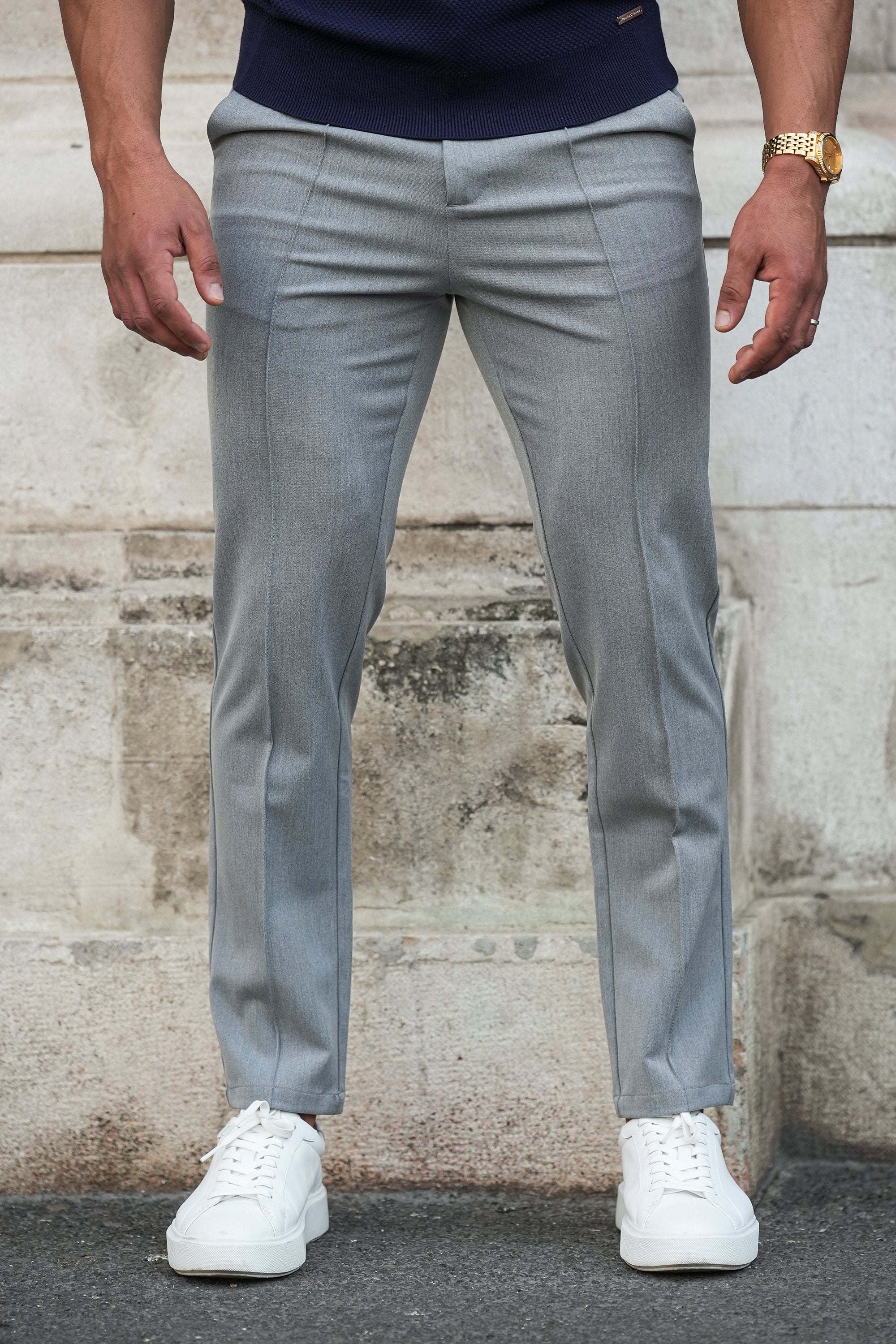 Oryzonwear Men's Tailored Capri Trousers Grey