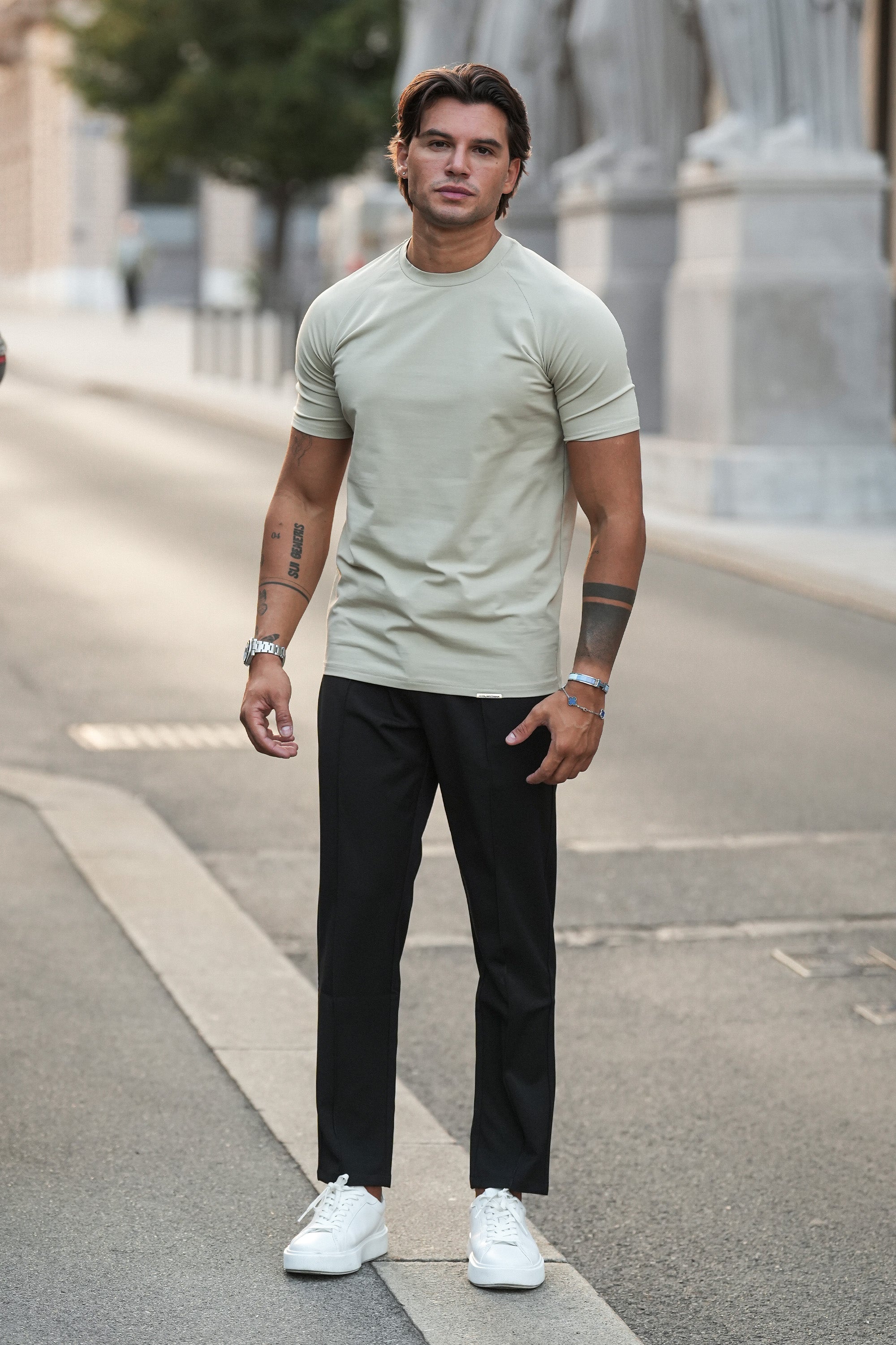 Oryzonwear Men's Black Tailored Capri Trousers