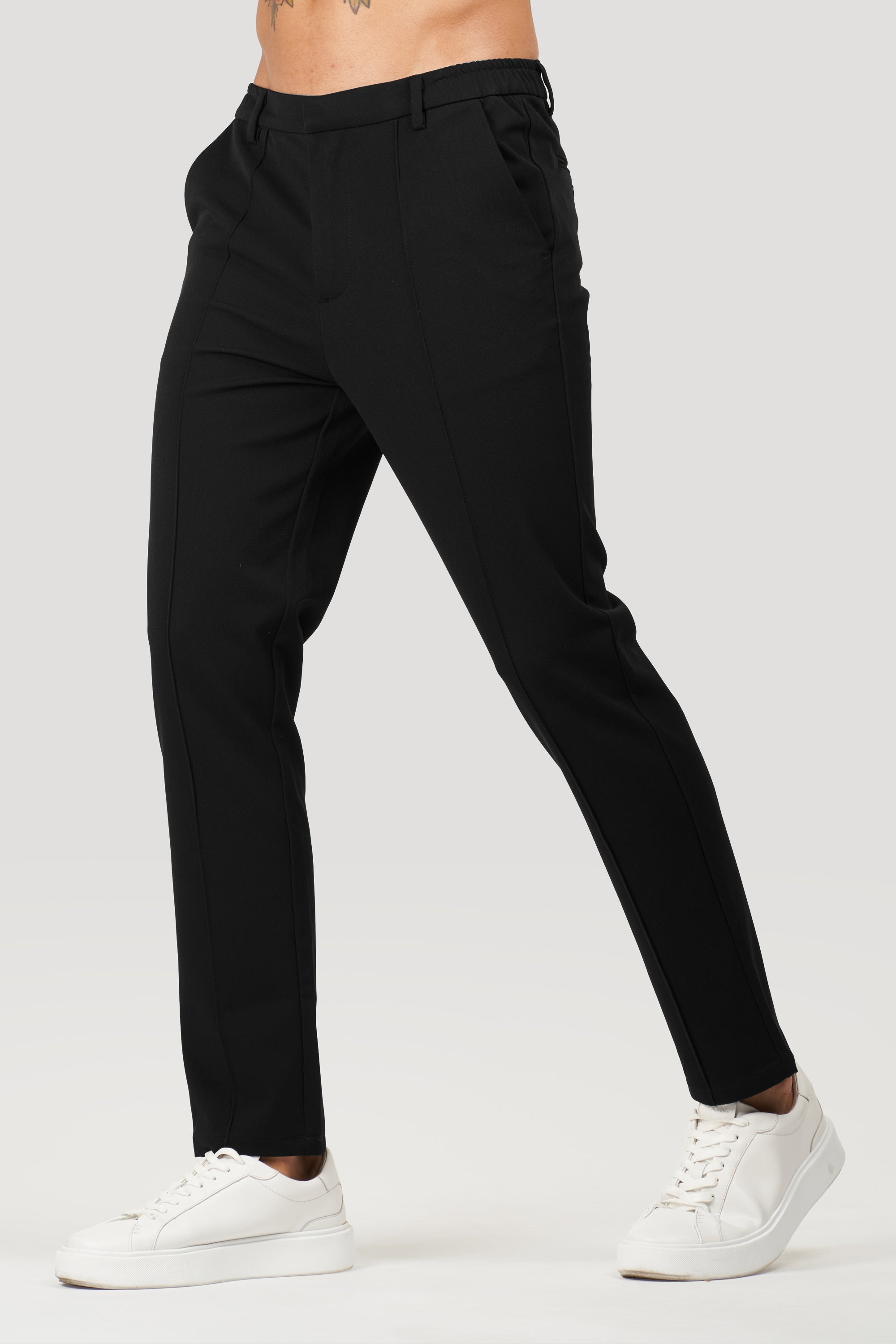 Oryzonwear Men's Black Tailored Capri Trousers