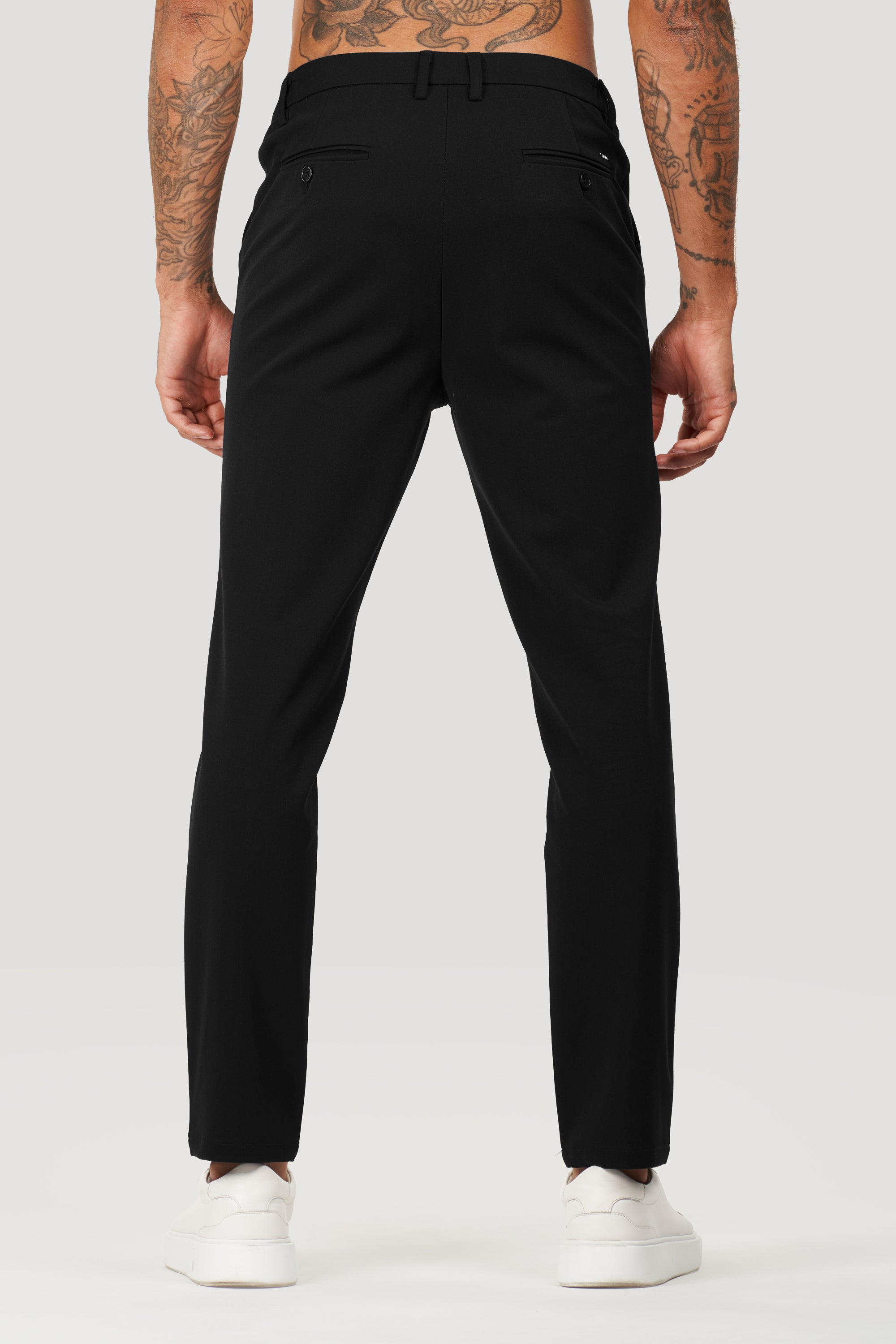 Oryzonwear Men's Black Tailored Capri Trousers