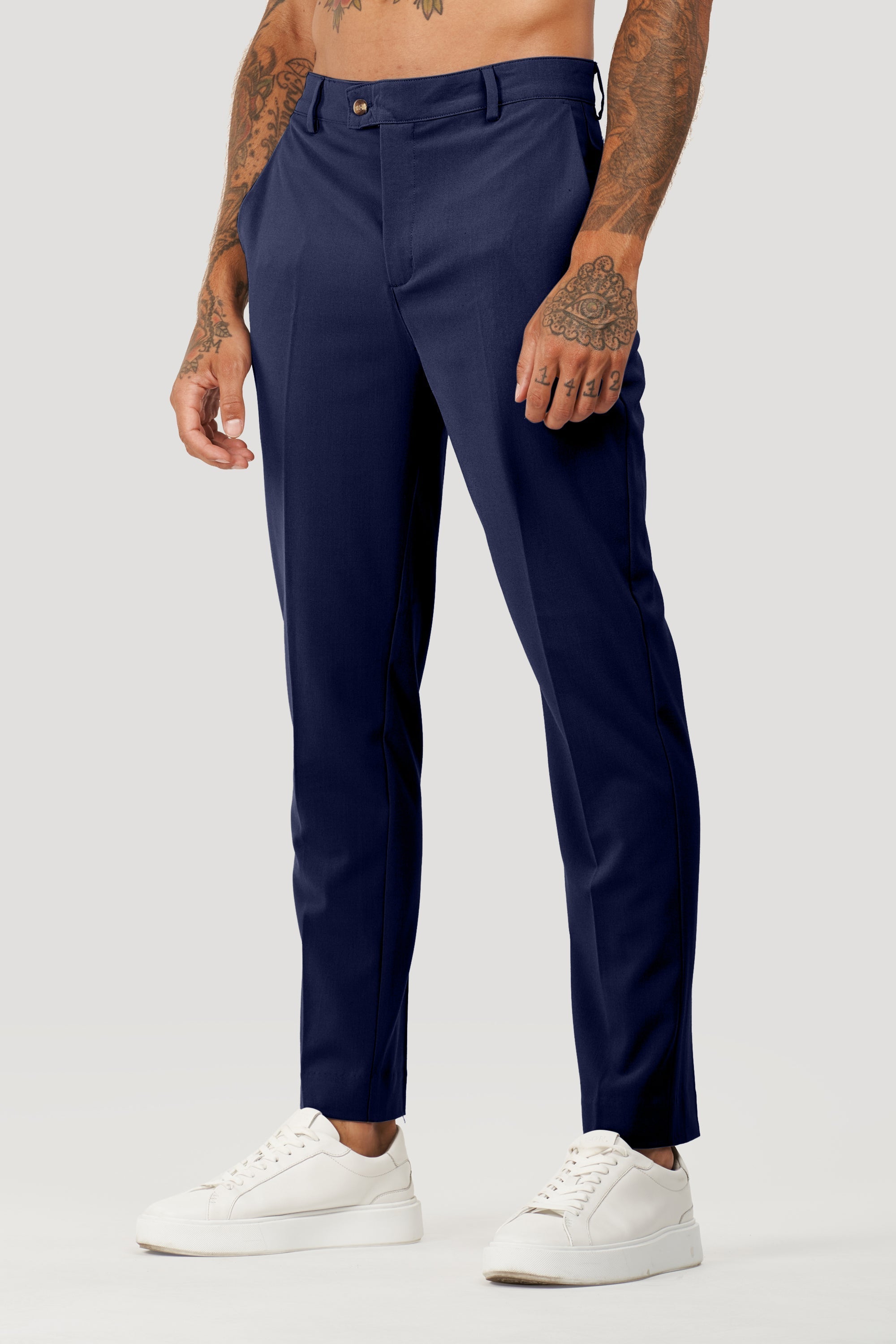 Milano Oryzonwear Men's Tailored Trousers Navy Blue