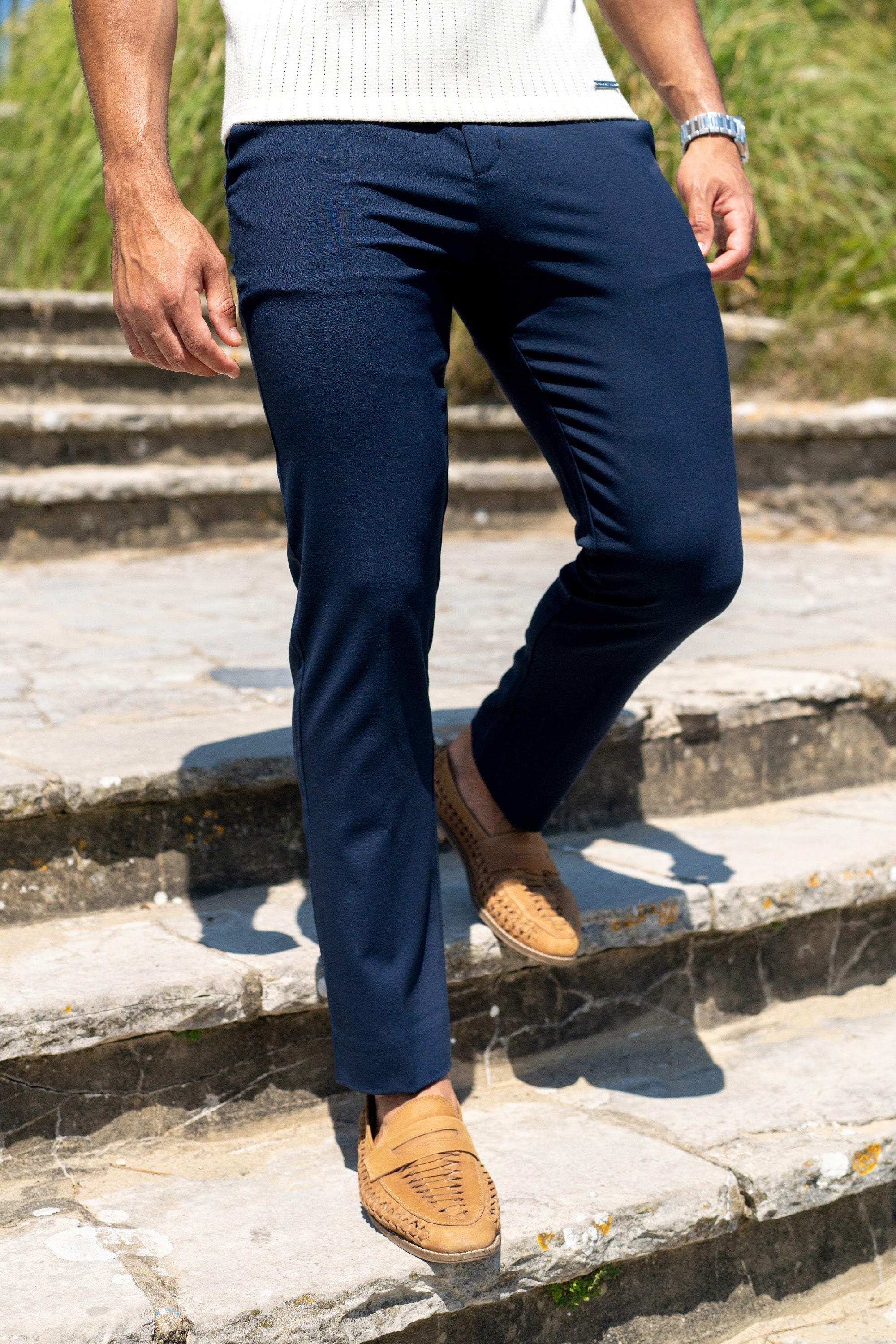 Milano Oryzonwear Men's Tailored Trousers Navy Blue