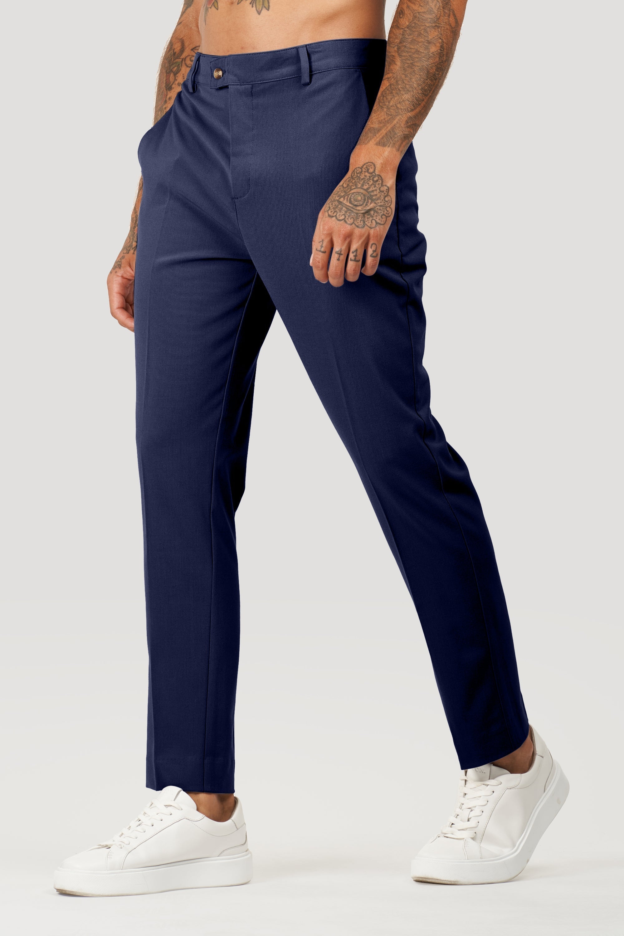 Milano Oryzonwear Men's Tailored Trousers Navy Blue