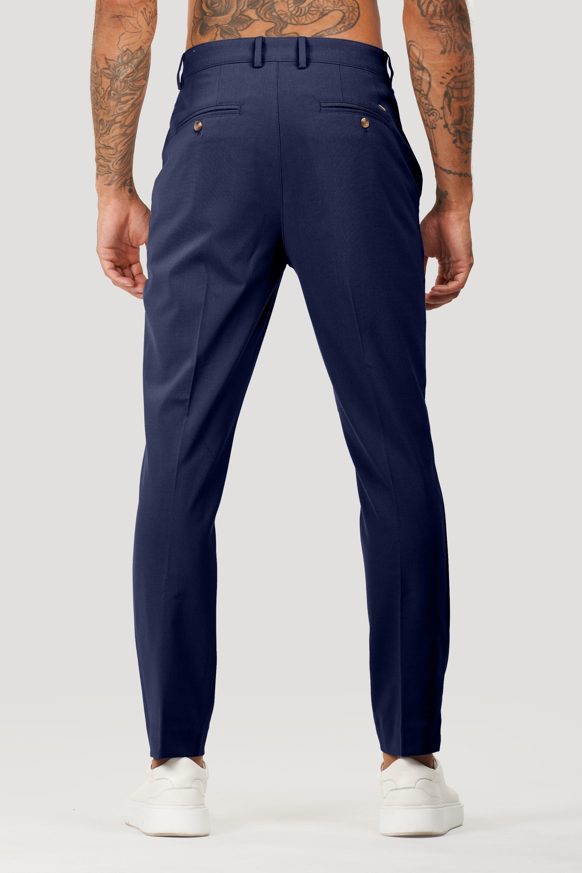 Milano Oryzonwear Men's Tailored Trousers Navy Blue