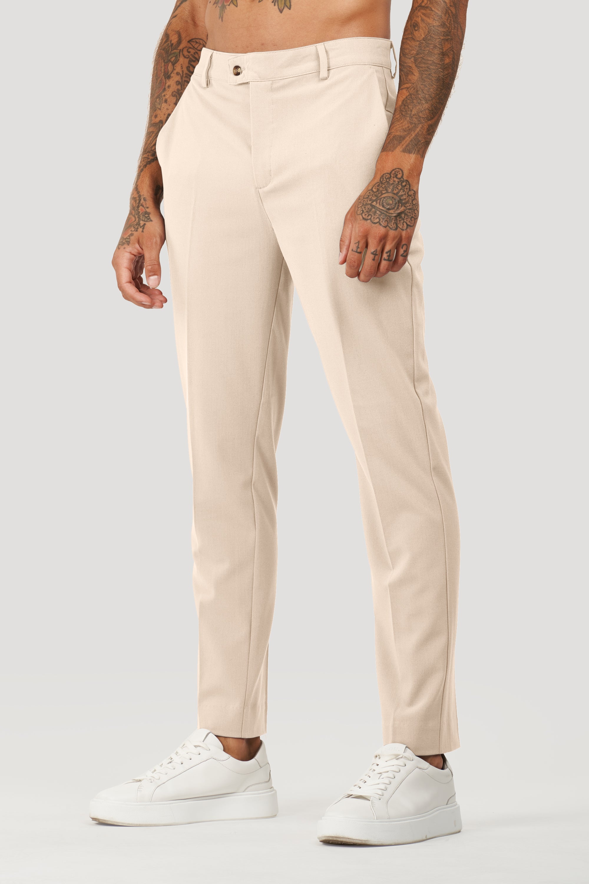 Milano Oryzonwear Men's Tailored Trousers Beige