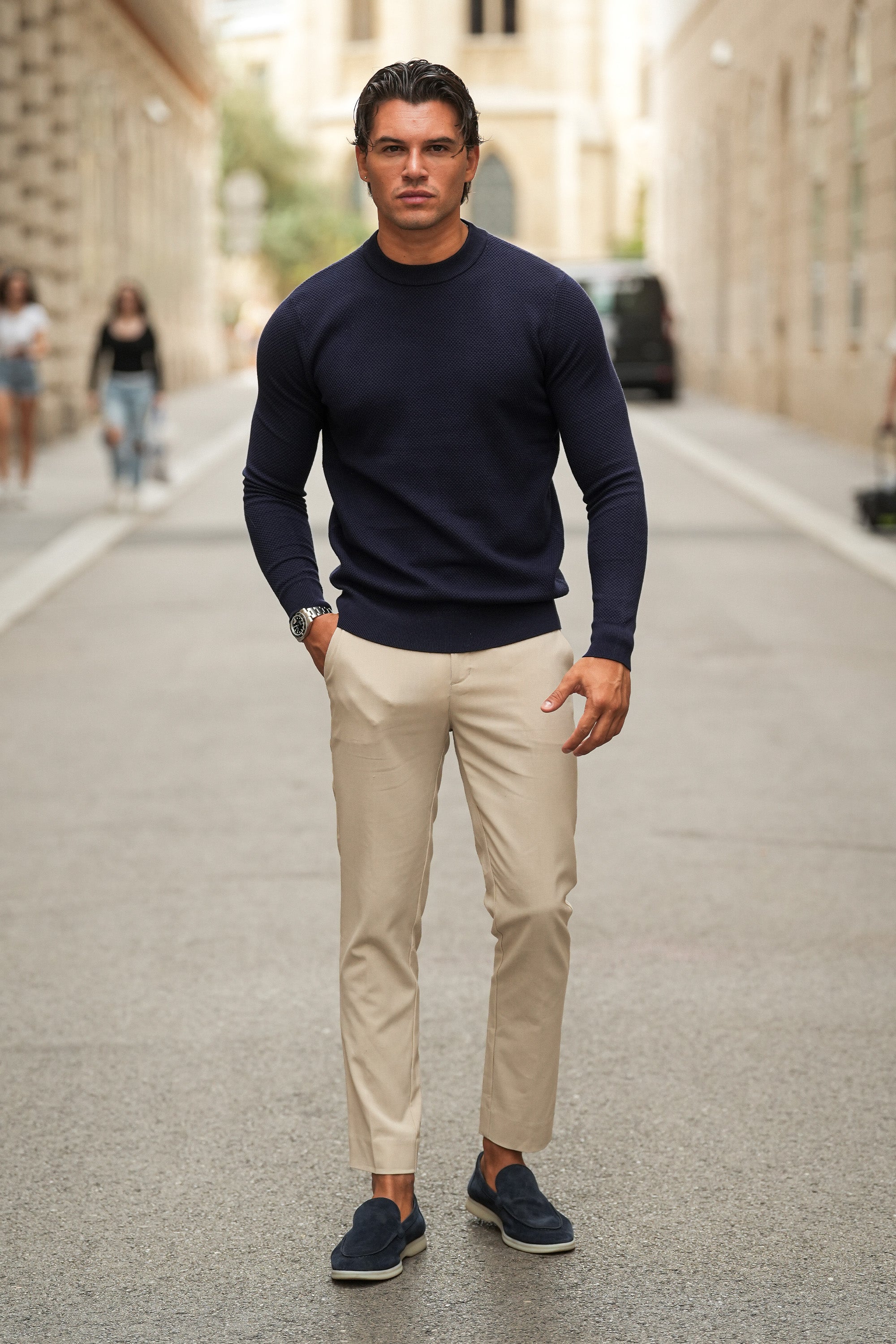 Milano Oryzonwear Men's Tailored Trousers Beige