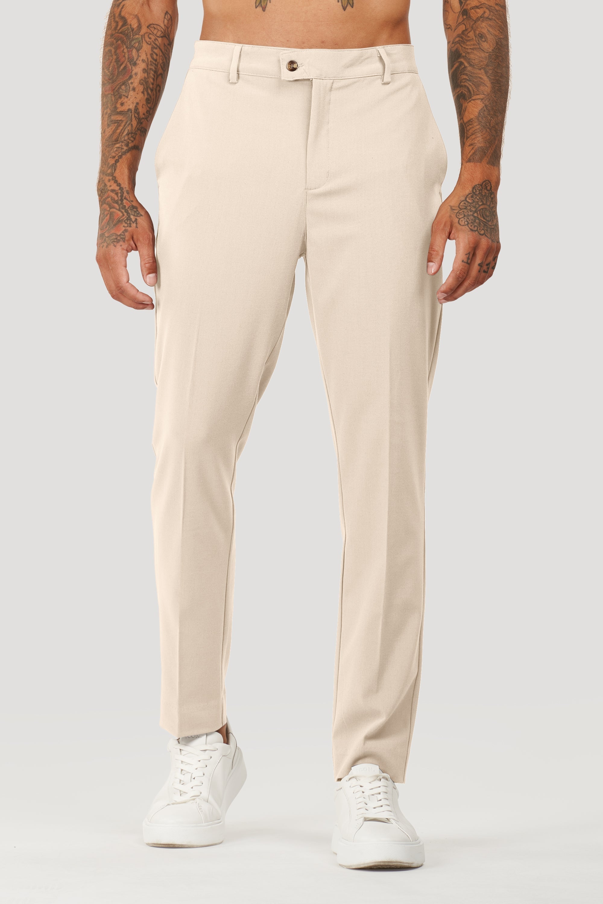 Milano Oryzonwear Men's Tailored Trousers Beige
