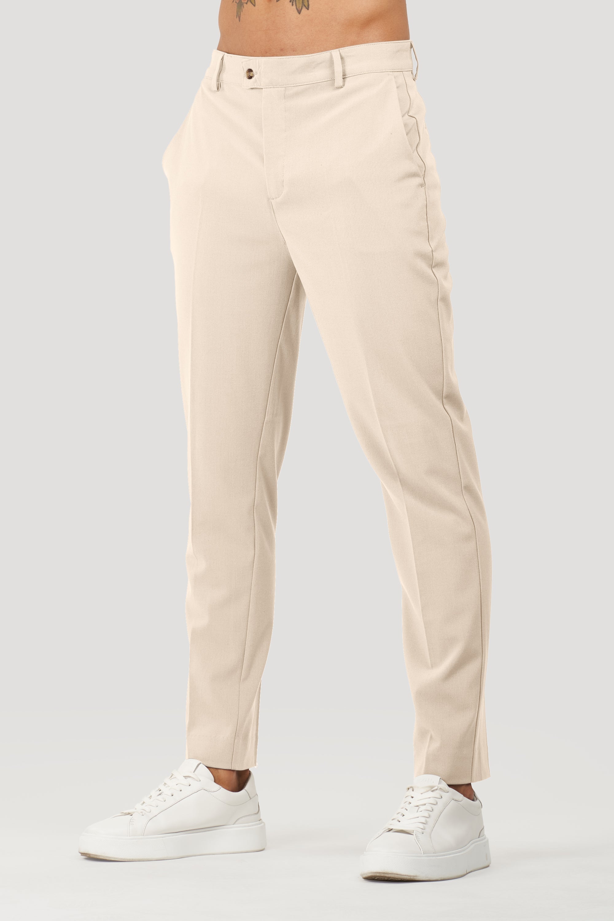 Milano Oryzonwear Men's Tailored Trousers Beige