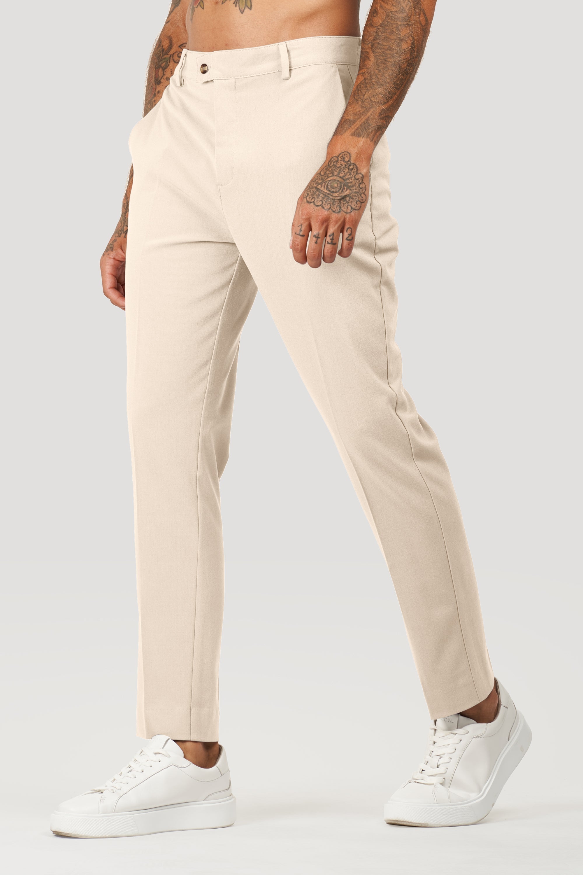 Milano Oryzonwear Men's Tailored Trousers Beige