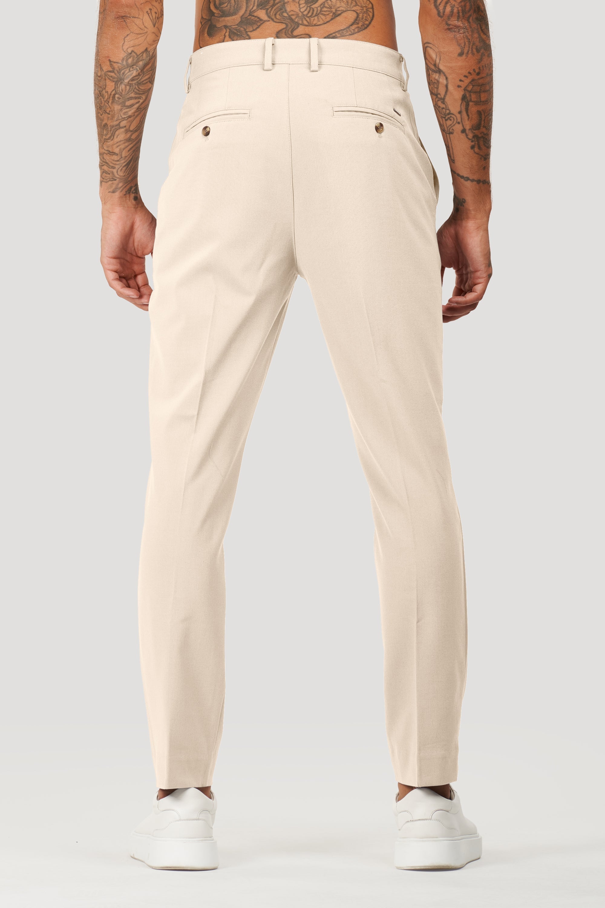 Milano Oryzonwear Men's Tailored Trousers Beige