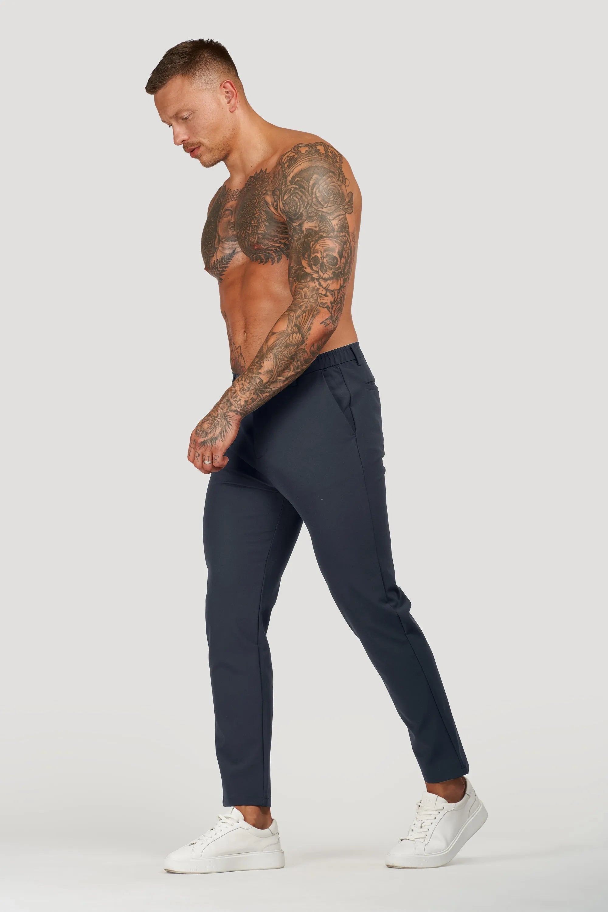 Men's Tech Oryzonwear Navy Blue Tailored Trousers