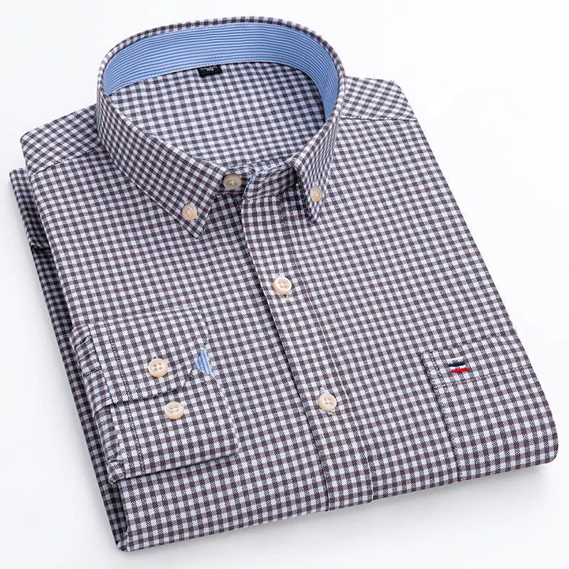 Men’s Mini Gingham Long Sleeved Shirt