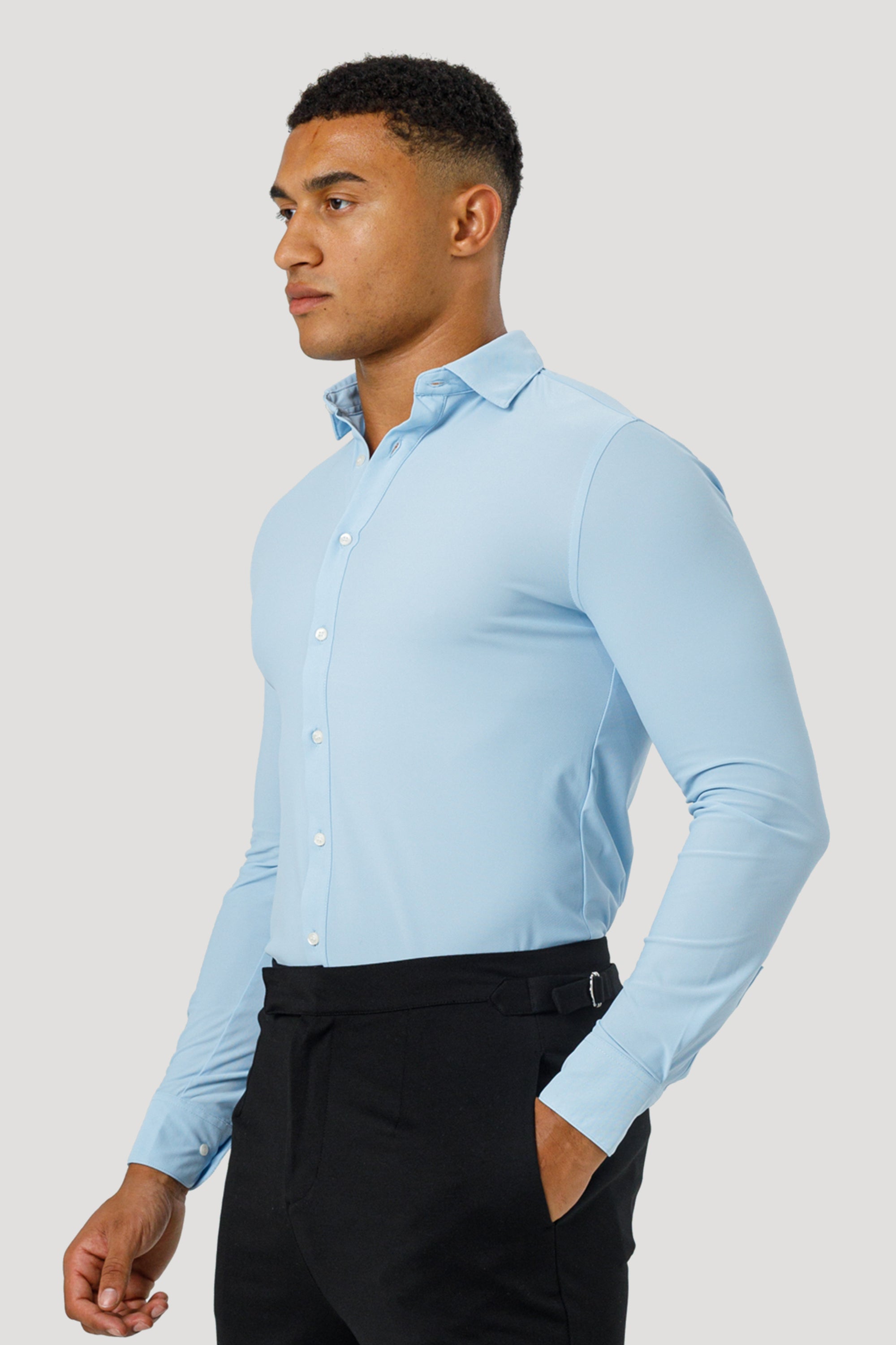 Oryzonwear Men's Dress Shirt Light Blue