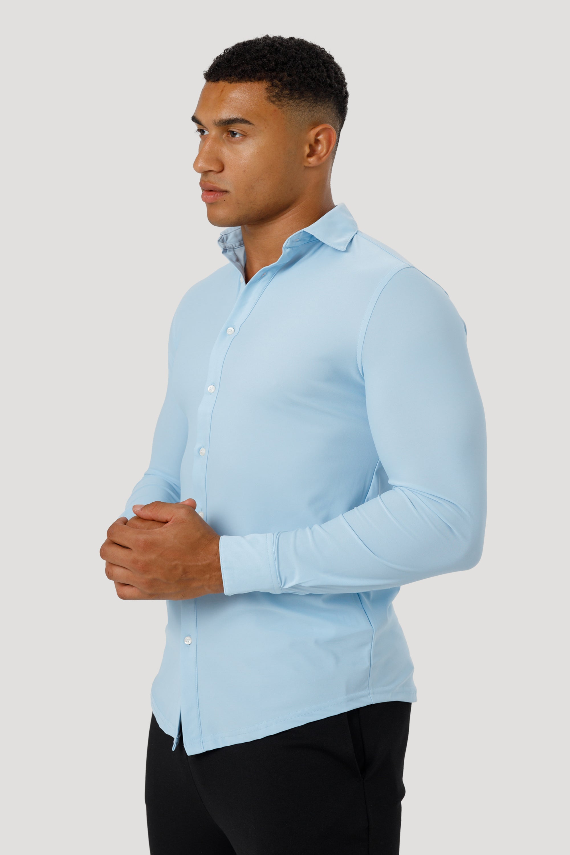 Oryzonwear Men's Dress Shirt Light Blue