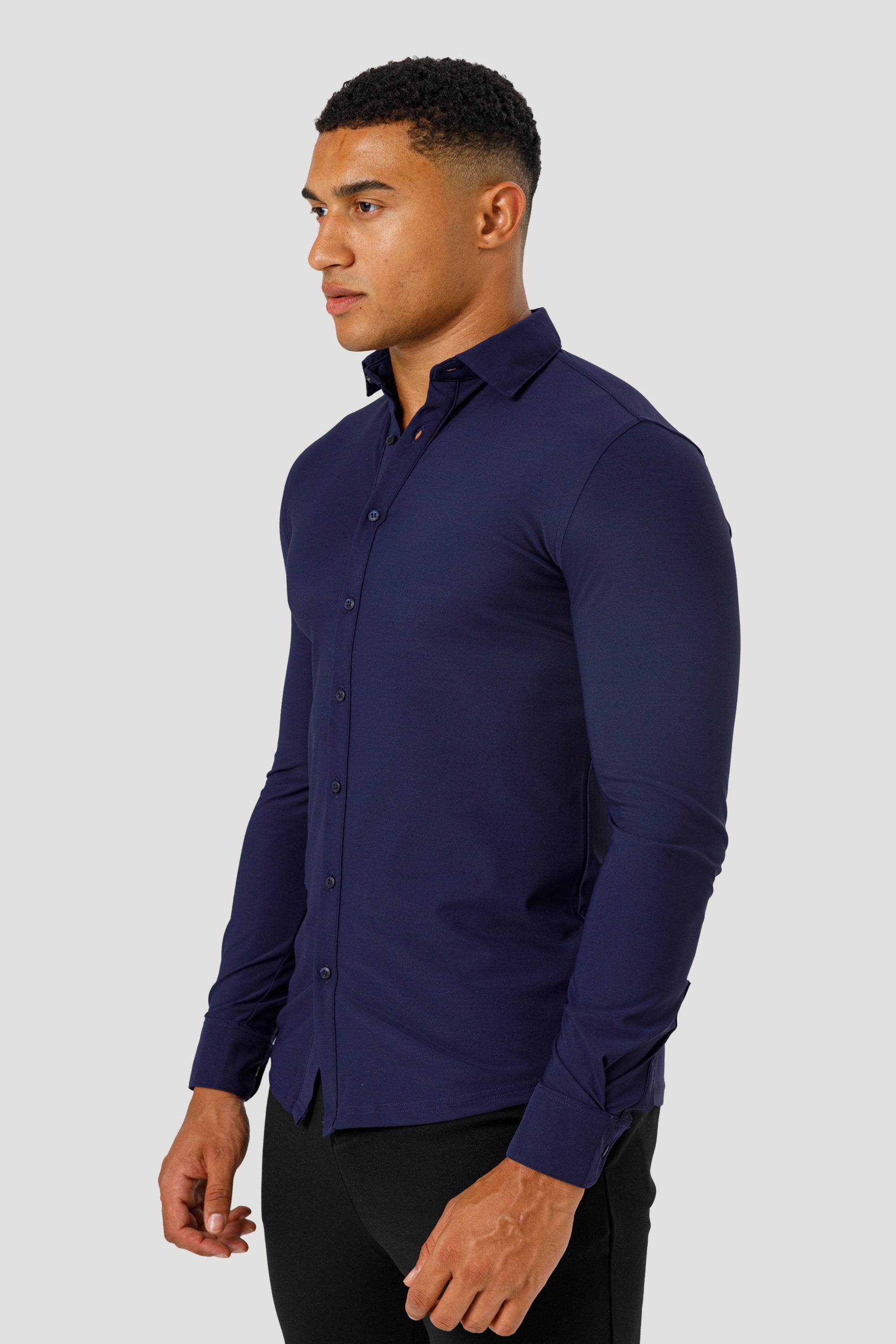 Oryzonwear Men's Navy Blue Dress Shirt