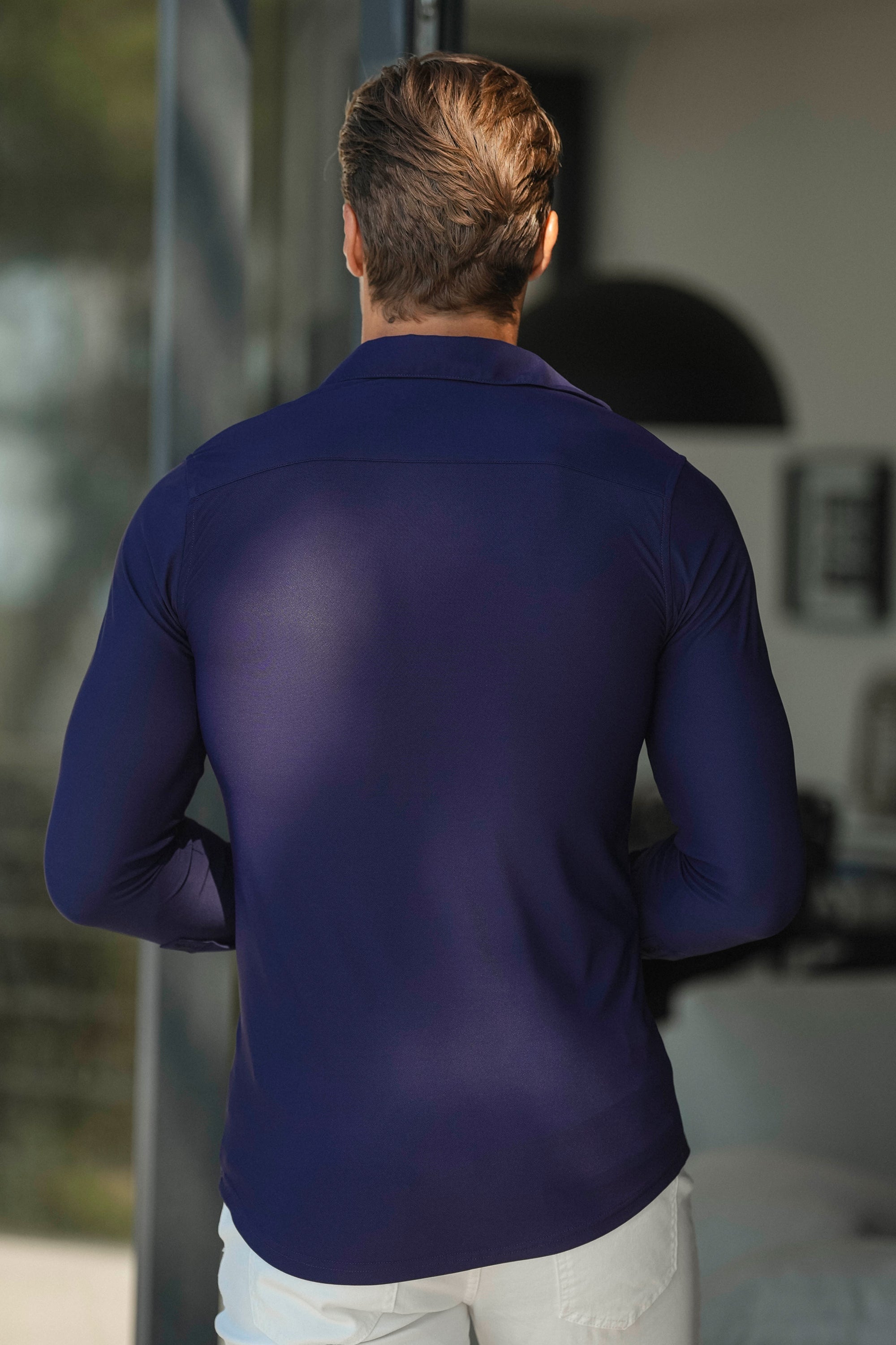 Oryzonwear Men's Navy Blue Dress Shirt