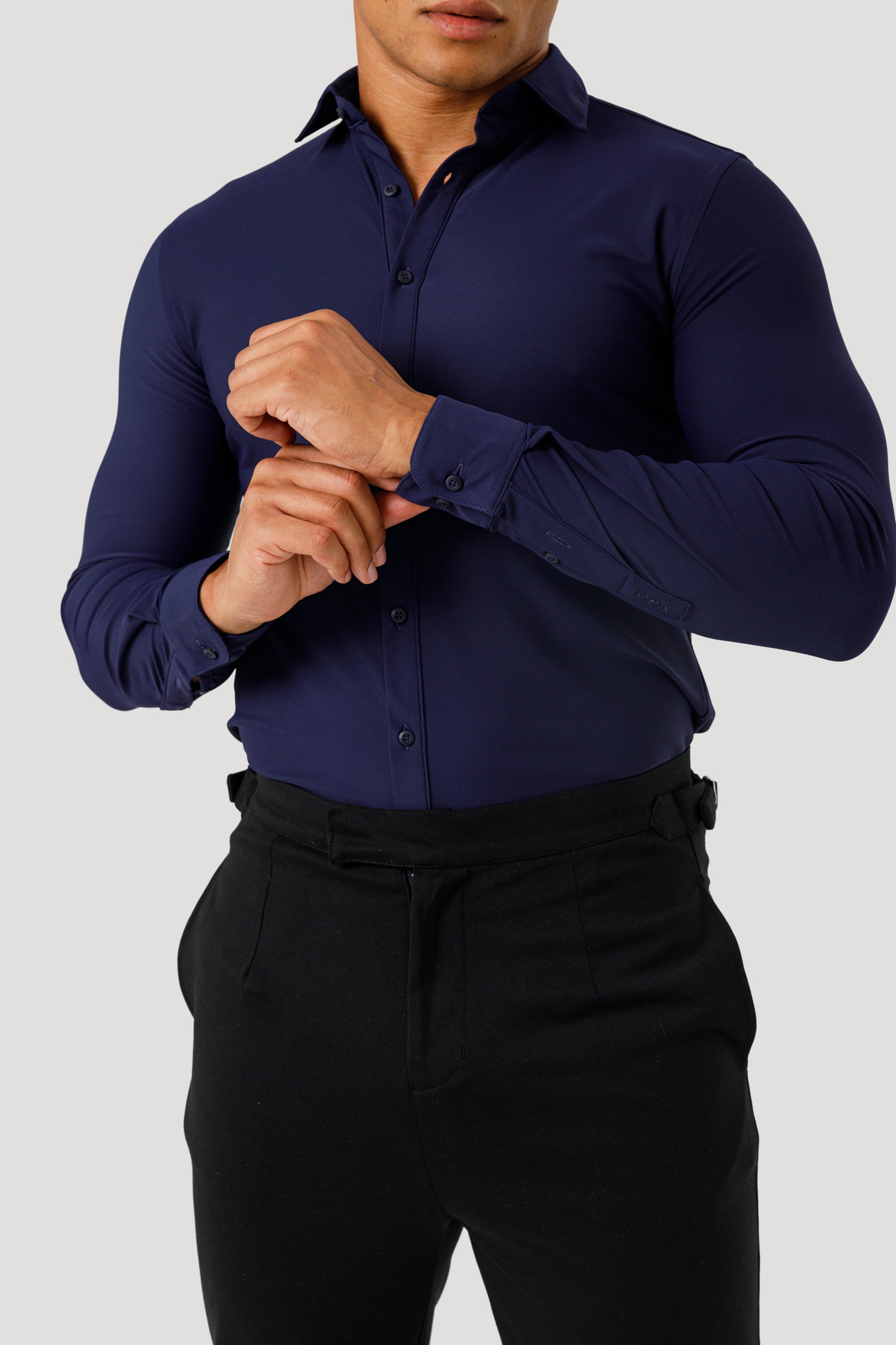 Oryzonwear Men's Navy Blue Dress Shirt