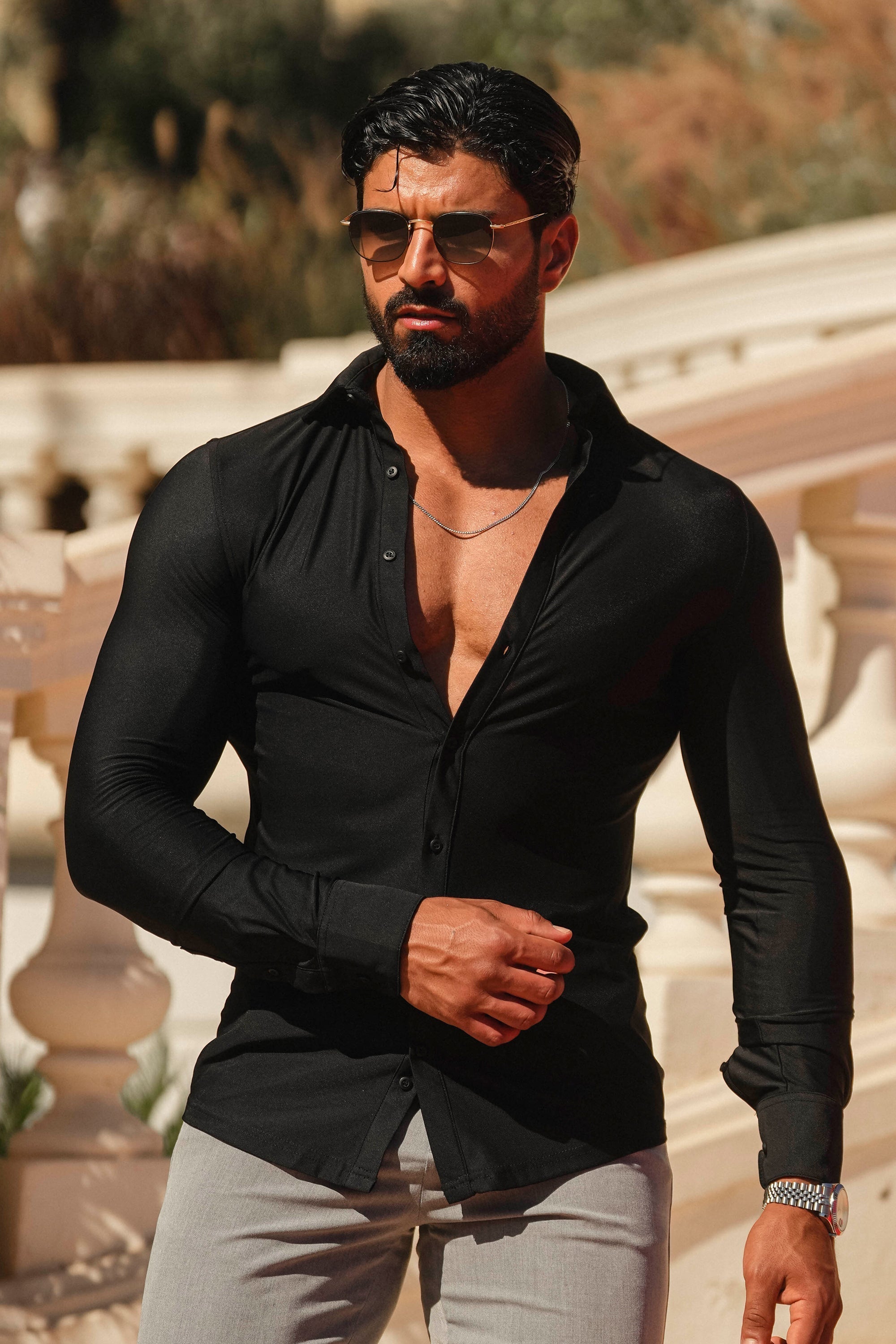 Oryzonwear Men’s Dress Shirt – Black