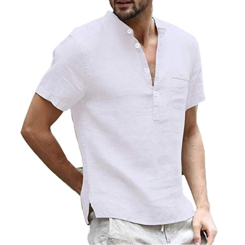Men’s Short Sleeved Linen Shirt