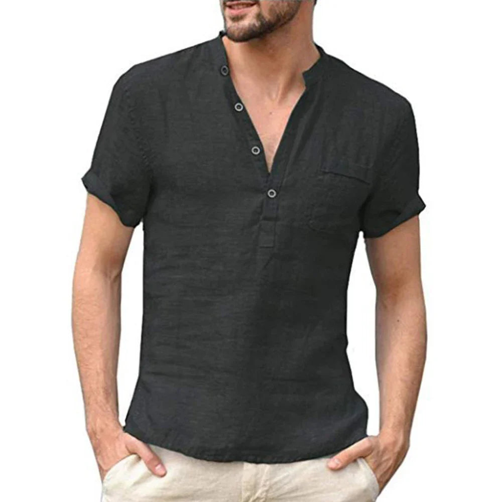 Men’s Short Sleeved Linen Shirt