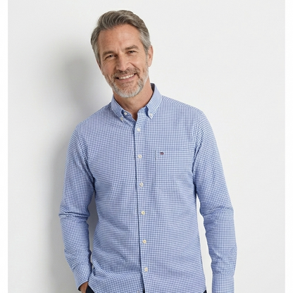 Men’s Mini Gingham Long Sleeved Shirt