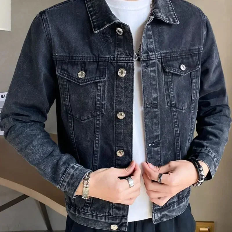 Oryzonwear Men's Denim Jacket with Buttons