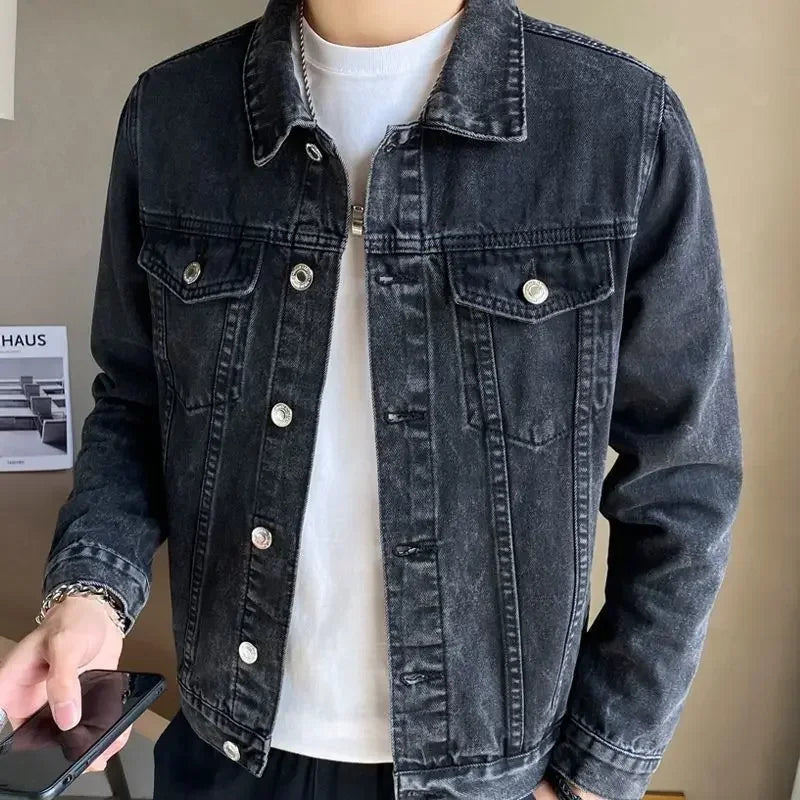 Oryzonwear Men's Denim Jacket with Buttons