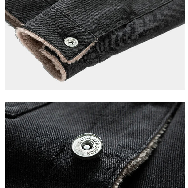 Oryzonwear Men's Denim Jacket with Lined Interior