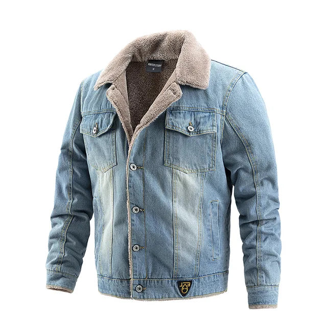 Oryzonwear Men's Denim Jacket with Lined Interior