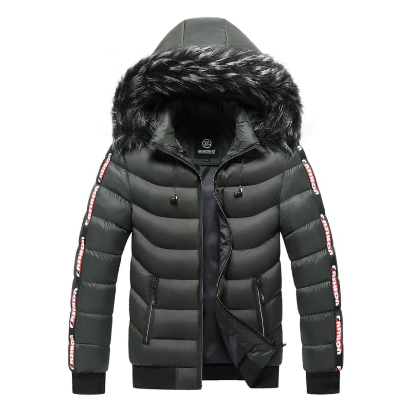 Oryzonwear Men's Hooded Lined Puffer Jacket