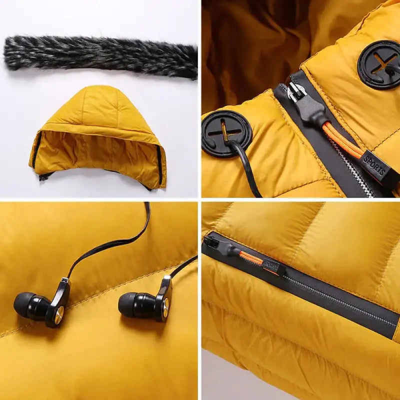 Oryzonwear Men's Hooded Lined Puffer Jacket